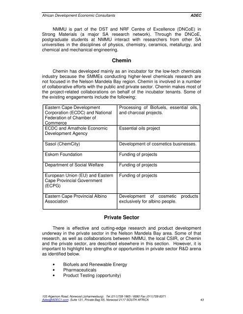 pre-feasibility assessment report - Innovationeasterncape.co.za