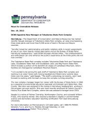 DCNR Appoints New Manager at Tobyhanna State Park Complex