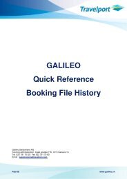 Galileo Quick Reference Booking File History 09