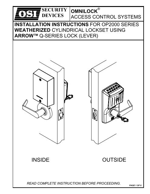 INSIDE OUTSIDE - OSI Security Devices