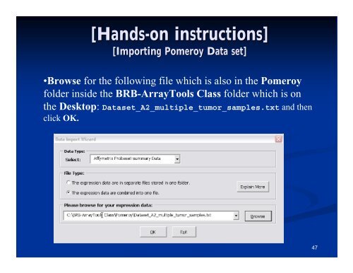 Microarray Data Analysis Using BRB-ArrayTools Version 4.2.0 ...