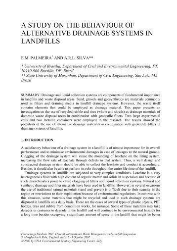 a study on the behaviour of alternative drainage systems in landfills
