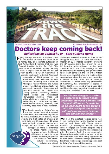 Doctors keep coming back! - ntgpe