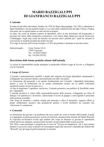 MARIO BAZZIGALUPPI DI GIANFRANCO ... - CCIAA di Pavia
