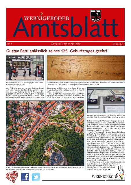 Amtsblatt Stadt Wernigerode 04 - 2013 (7.05 MB)