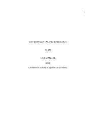 environmental microbiology 60.432 lab manual - University of ...