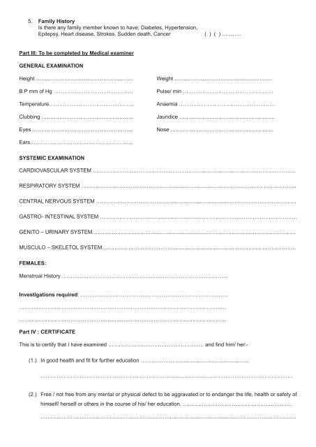 Medical Form CUEA