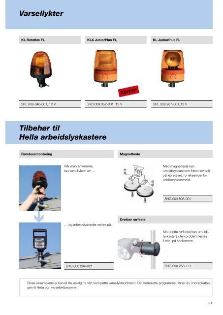 Hella arbeidslyskastere: Sikrer produktivitet. - Hellanor