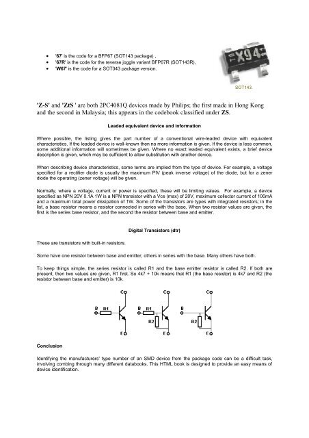 SMD Code Tabelle - Grieder Elektronik Bauteile AG