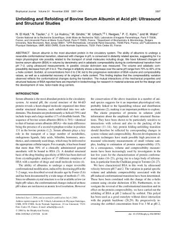 Unfolding and Refolding of Bovine Serum Albumin at Acid pH ...