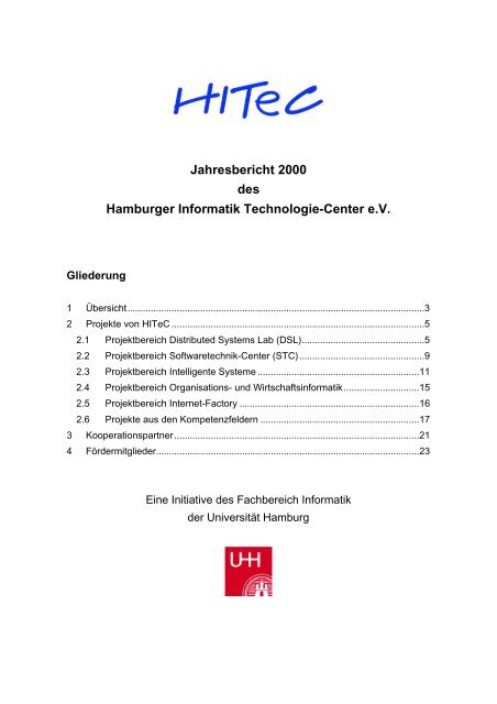 Jahresbericht 2000 des Hamburger Informatik Technologie ... - HITeC