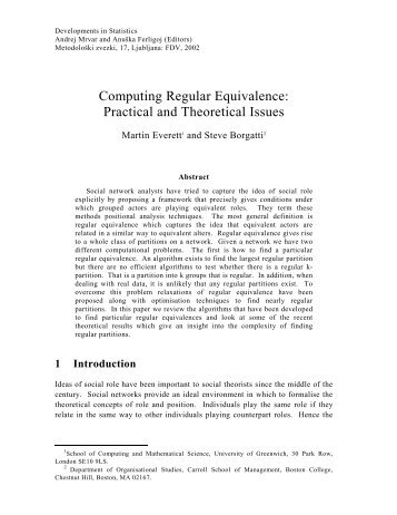 Computing Regular Equivalence: Practical and ... - CiteSeerX