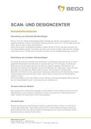 SCAN- UND DESIGNCENTER Versandinformationen - BEGO-Medical