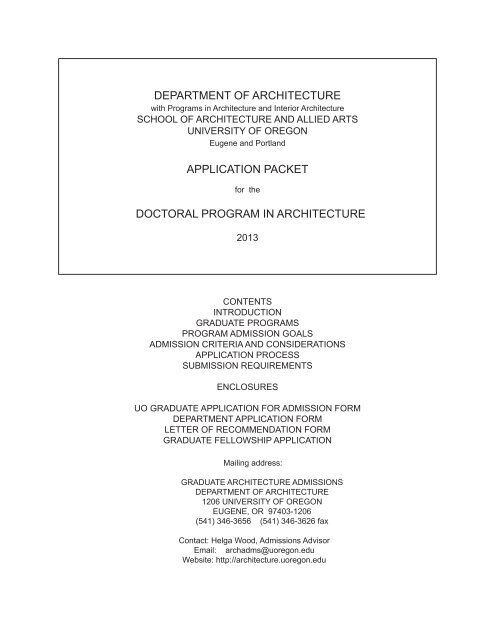 Download - Department of Architecture - University of Oregon