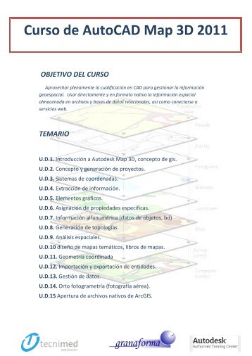 Curso de AutoCAD Map 3D 2011 - Tecnimed