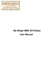 My Weigh MBS 2010 Baby User Manual - Scale Manuals