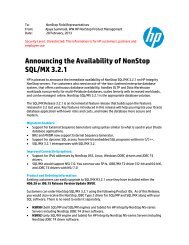 Announcing the Availability of NonStop SQL/MX 3.2.1 - HP Integrity ...