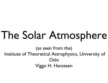 The Solar Atmosphere