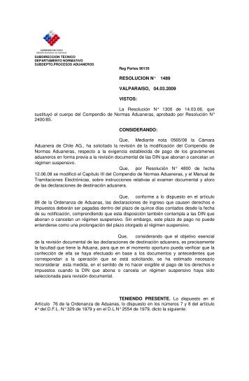 ResoluciÃ³n Exenta NÂ° 1489 - 04.03.09 (archivo descargable pdf 61 ...