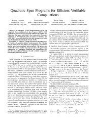 Quadratic Span Programs for Efficient Verifiable Computations
