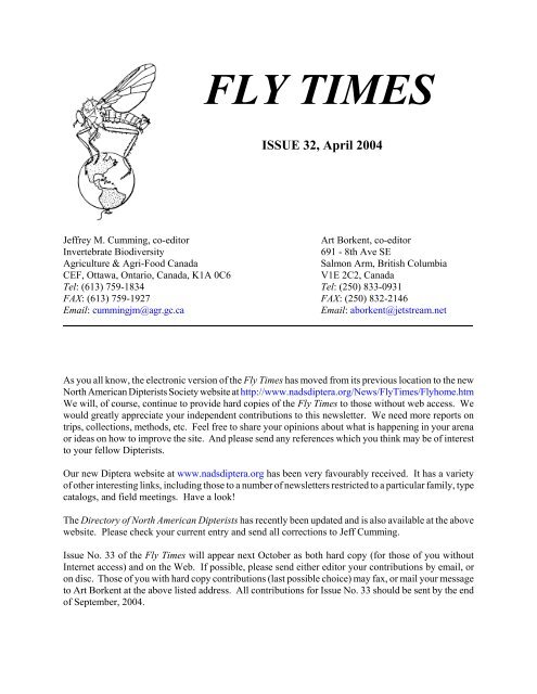 Fly Times Issue 32, April 2004 - North American Dipterists Society