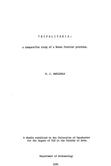 a comparative study of a Roman frontier province. - Historia Antigua