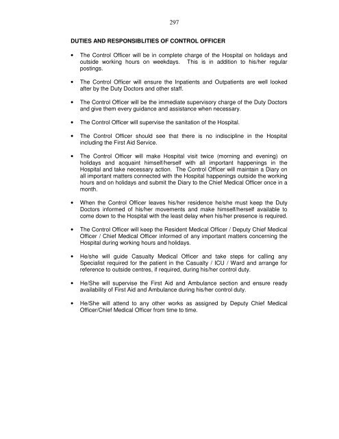 297DUTIES AND RESPONSIBLI