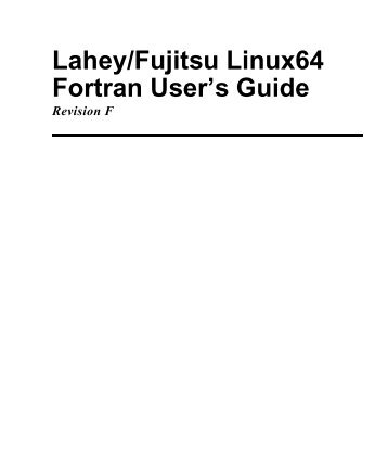 LF95 Linux User's Guide - Lahey Computer Systems