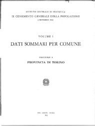 volume i dati sommari per comune - Istat