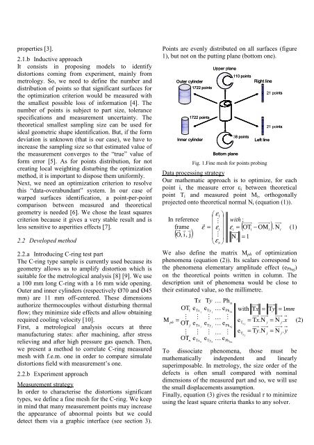 Dimensional control strategy and products distortions identification