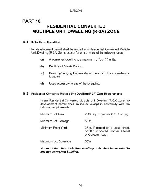 Land Use ByLaw - The Town of Kentville