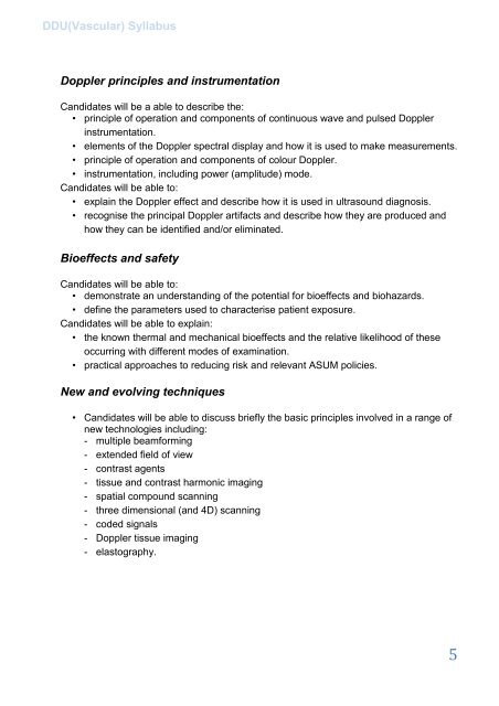 DDU(Vascular) - Australasian Society for Ultrasound in Medicine