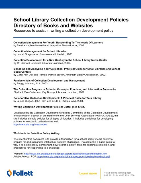 School Library Collection Development Policies - Follett Library ...