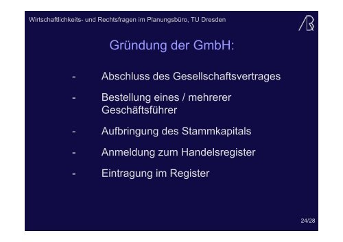 (Microsoft PowerPoint - Rechtsformen und Kooperationen 2011 ...