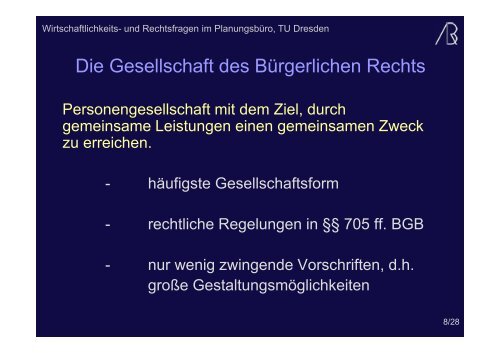 (Microsoft PowerPoint - Rechtsformen und Kooperationen 2011 ...