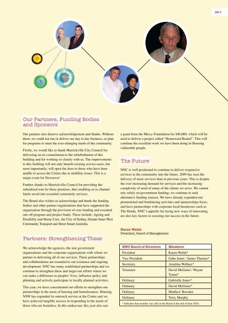 NNC 2009 - 2010 Annual Report - Newtown Neighbourhood Centre