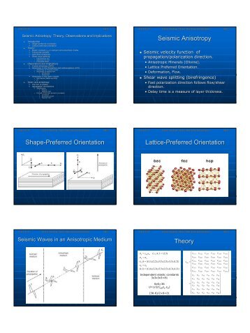 Seismic Anisotropy Shape-Preferred Orientation Lattice-Preferred ...