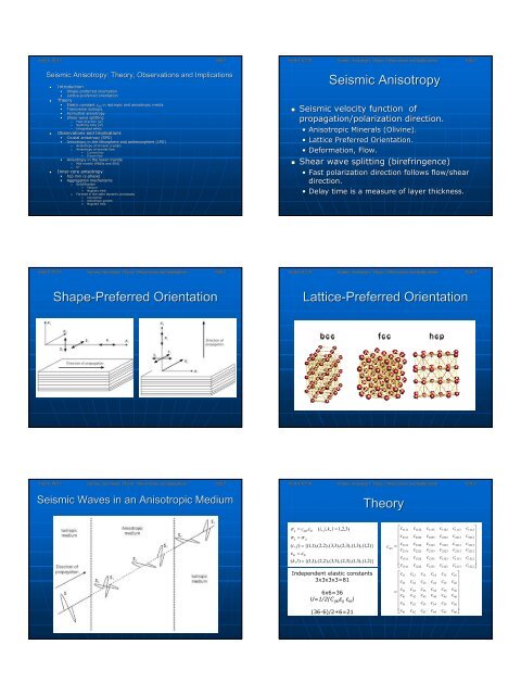 Seismic Anisotropy Shape-Preferred Orientation Lattice-Preferred ...