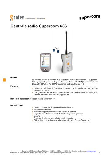 Centrale radio Supercom 636 - Contabilizzazione del calore