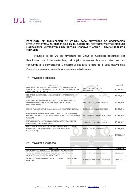 SEMACA - propuesta de adjudicacion