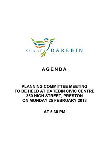 AGENDA - City of Darebin