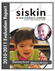 2010-2011 Evaluation Report - Siskin Children's Institute