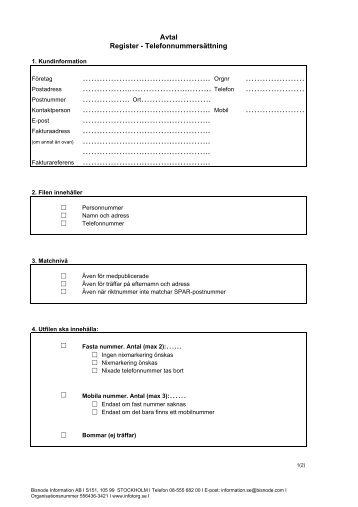 TelefonnummersÃ¤ttning - InfoTorg