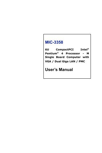 MIC-3358 User's Manual - ECA Services Ltd