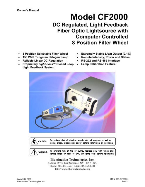 CF2000 Instruction Manual - Illumination Technologies