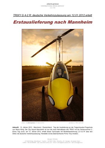 TRIXY G 4-2 R: deutsche Verkehrszulassung am ... - Trixy Aviation