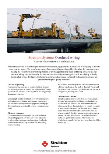 Strukton Systems Overhead wiring - Strukton Rail