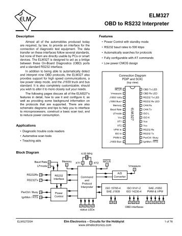 ELM327 OBD to RS232 Interpreter - ScanTool