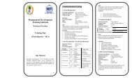 MDTI 3rd Quarter 2013 Training Plan - Northern Provincial Council