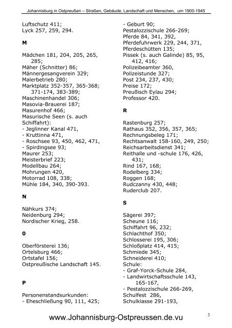 Musterseiten des Buches "Johannisburg in OstpreuÃŸen"